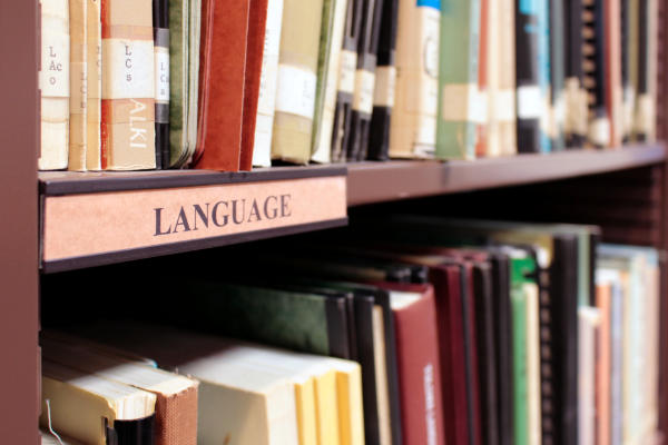 library books on a shelf